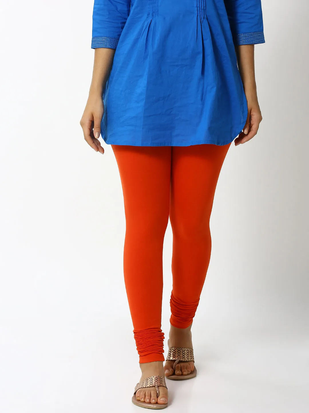 Churidar Leggings-Rust Orange