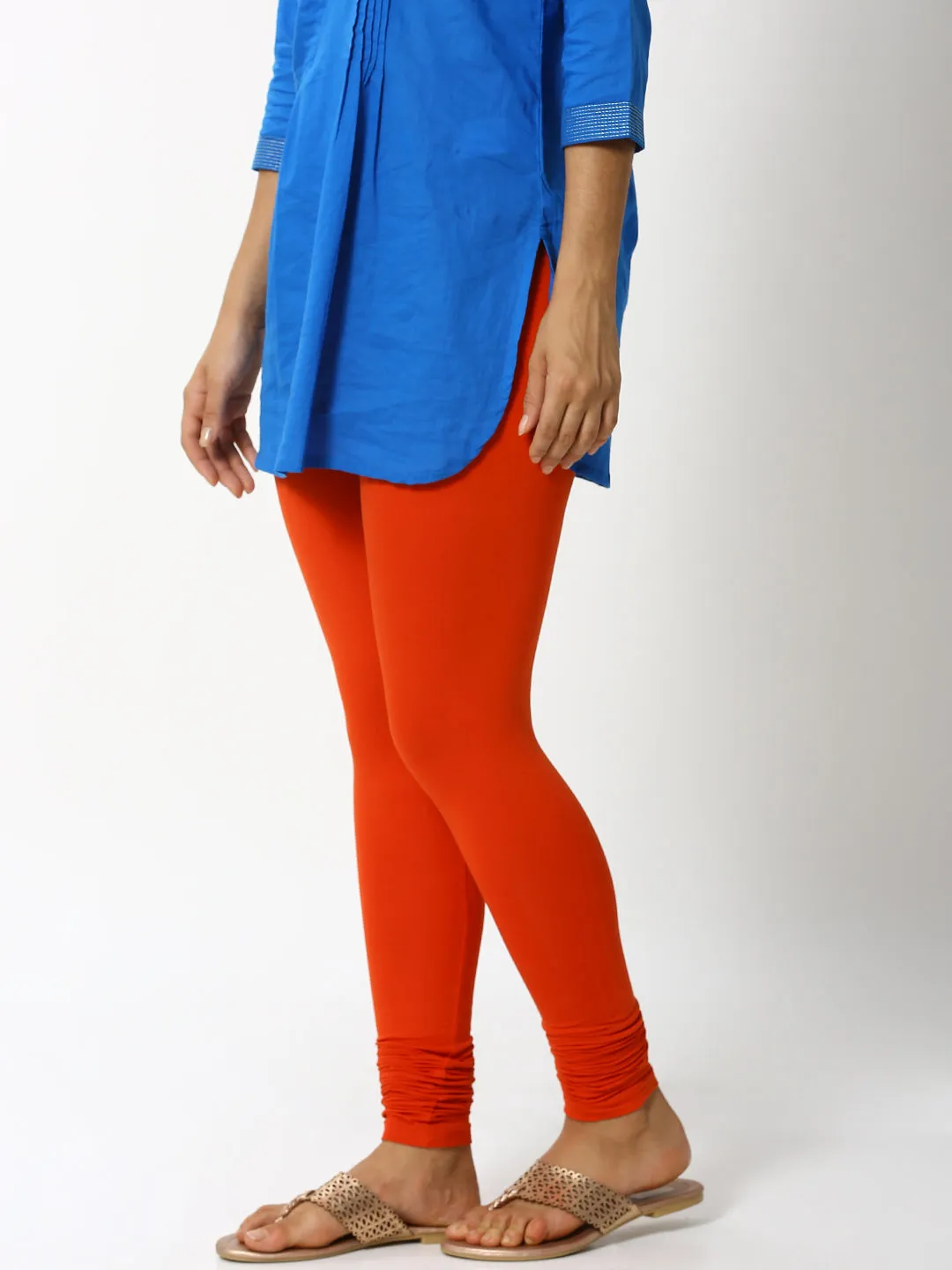 Churidar Leggings-Rust Orange