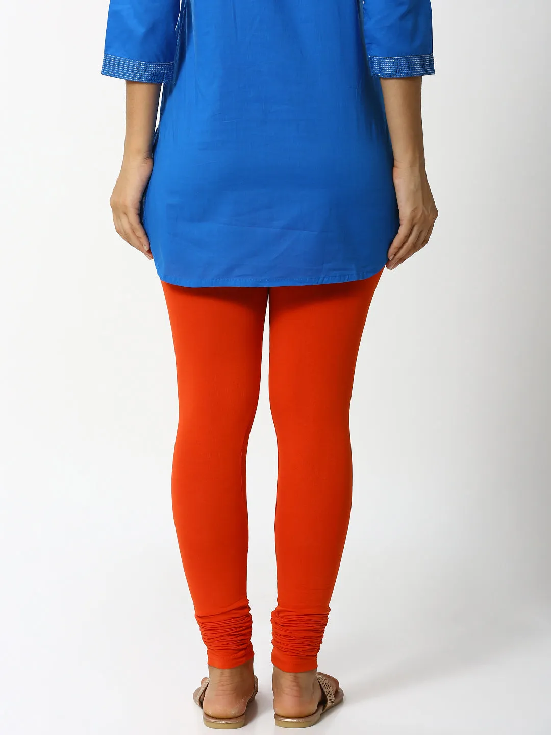 Churidar Leggings-Rust Orange