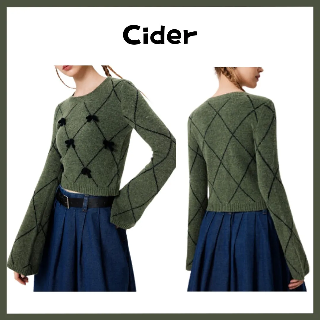 Cider  |Crew Neck Casual Style Wool Office Style Elegant Style