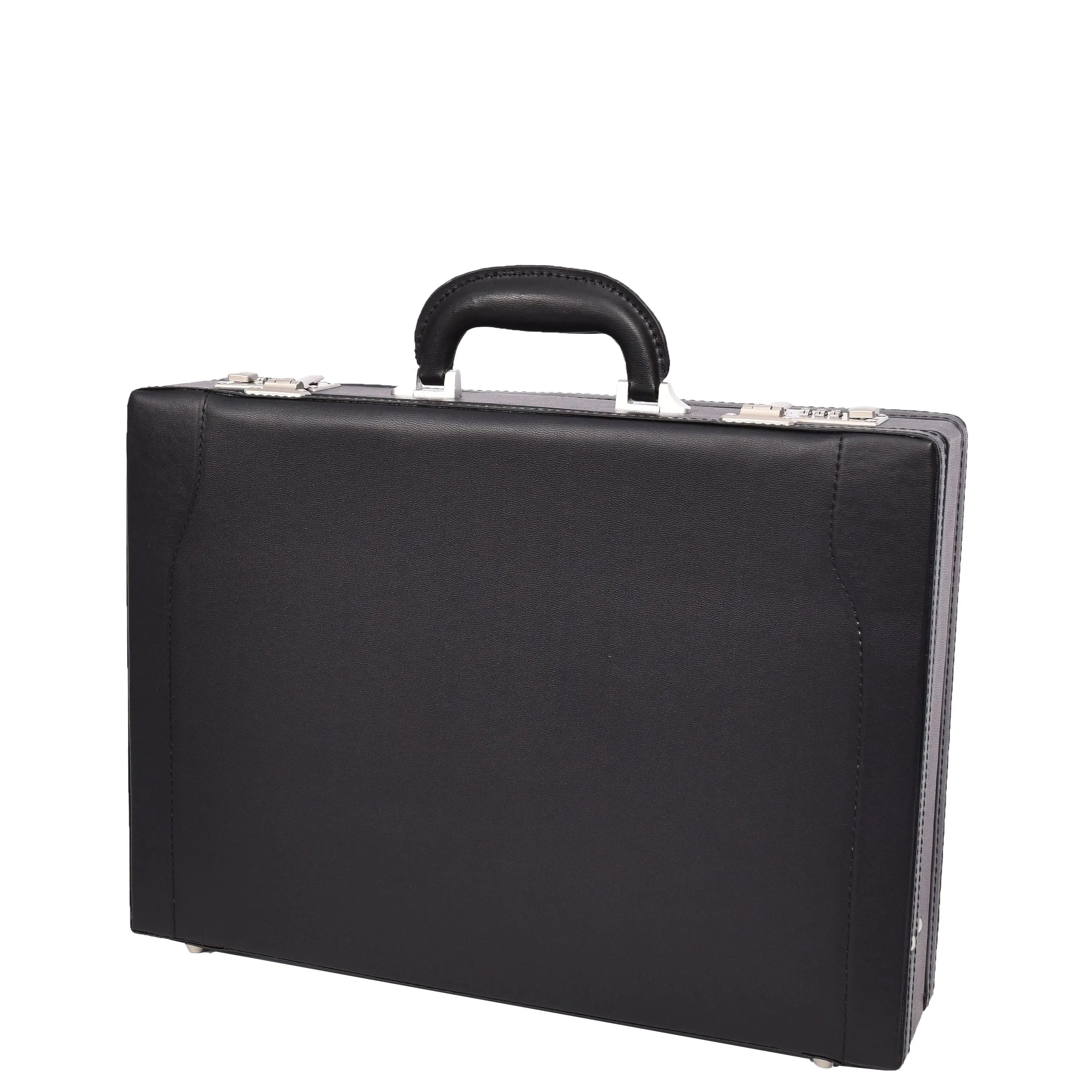 Classic Attache Case Leather Look Briefcase Document Bag Black Bulga