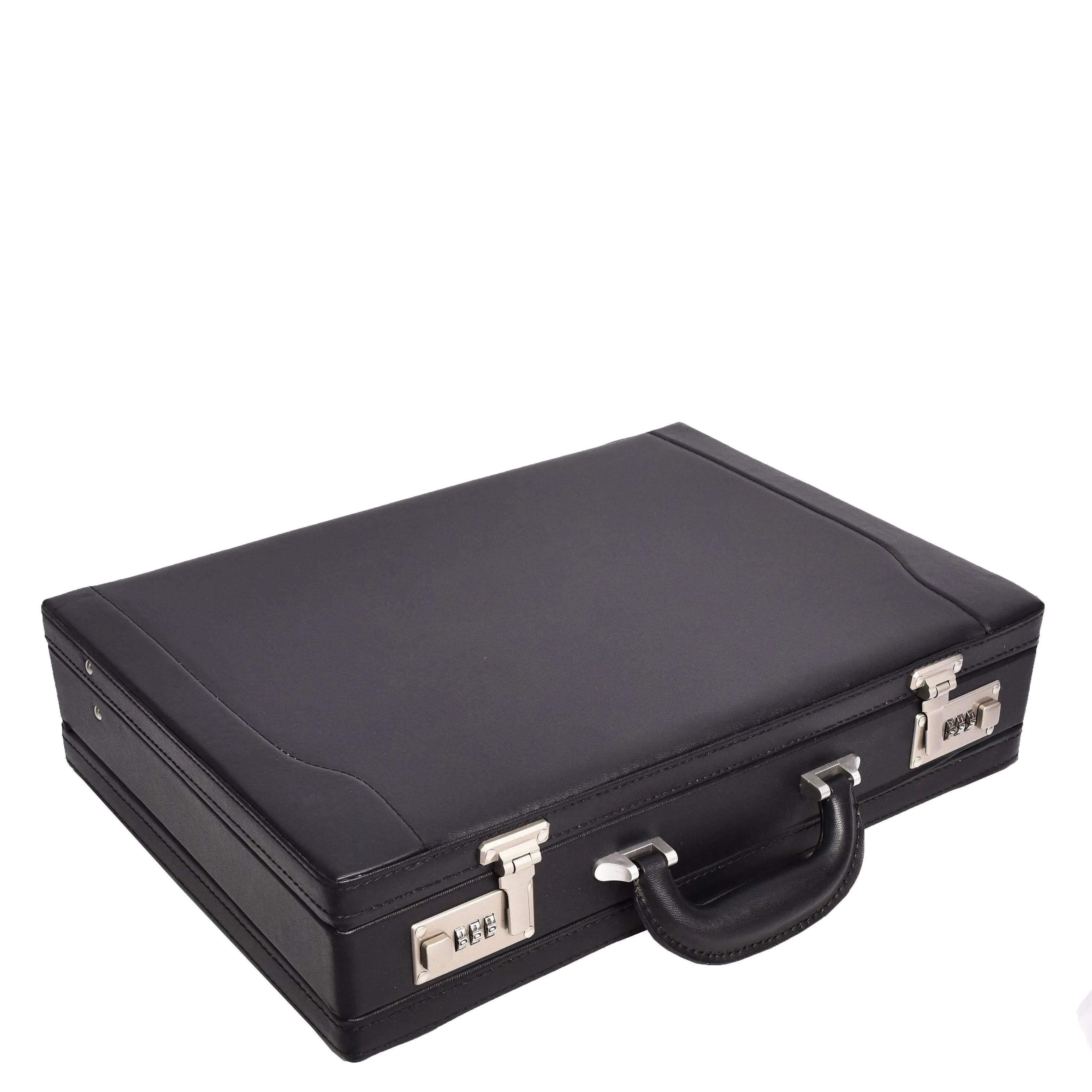 Classic Attache Case Leather Look Briefcase Document Bag Black Bulga