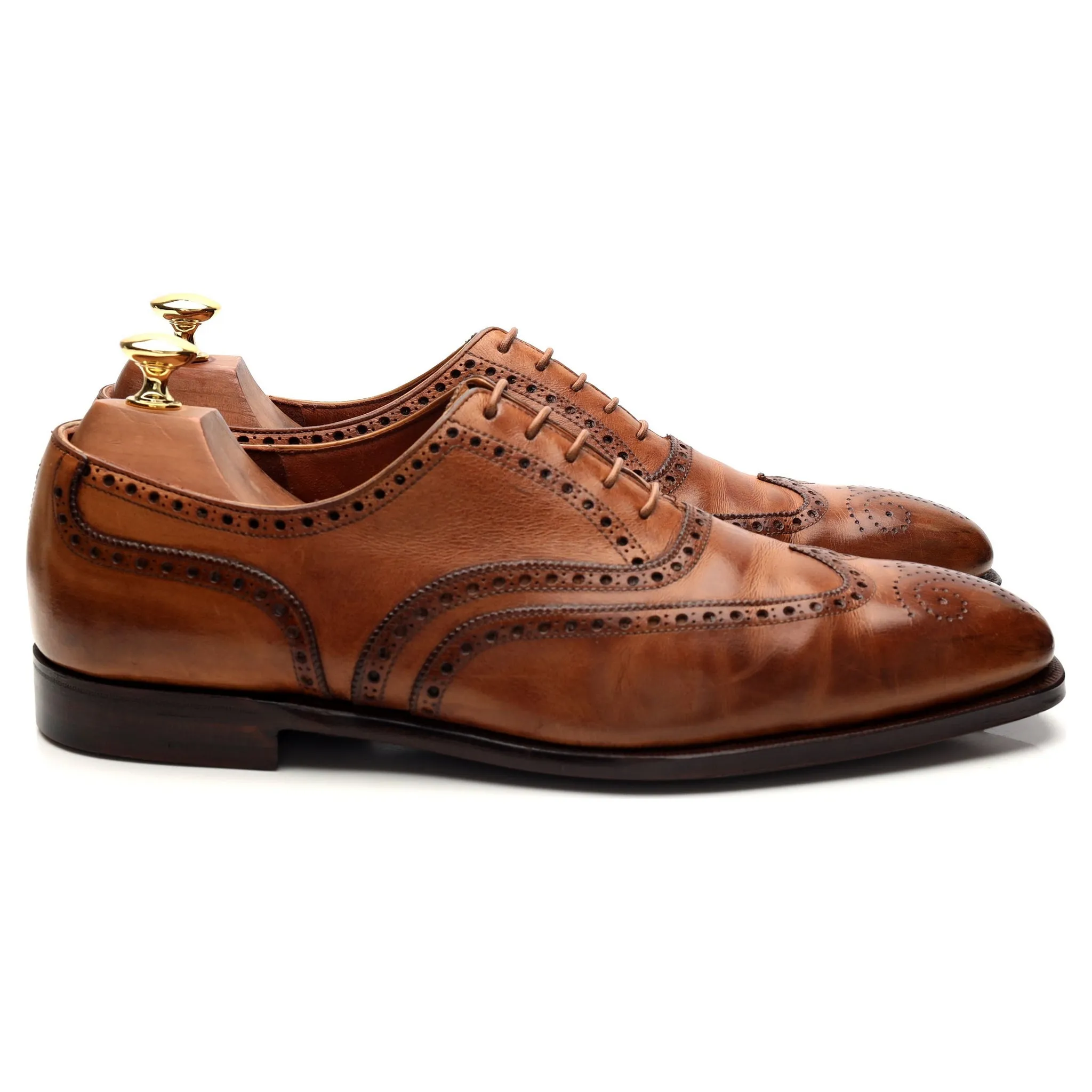 'Clifford' Tan Brown Leather Oxford Brogues UK 8.5 E