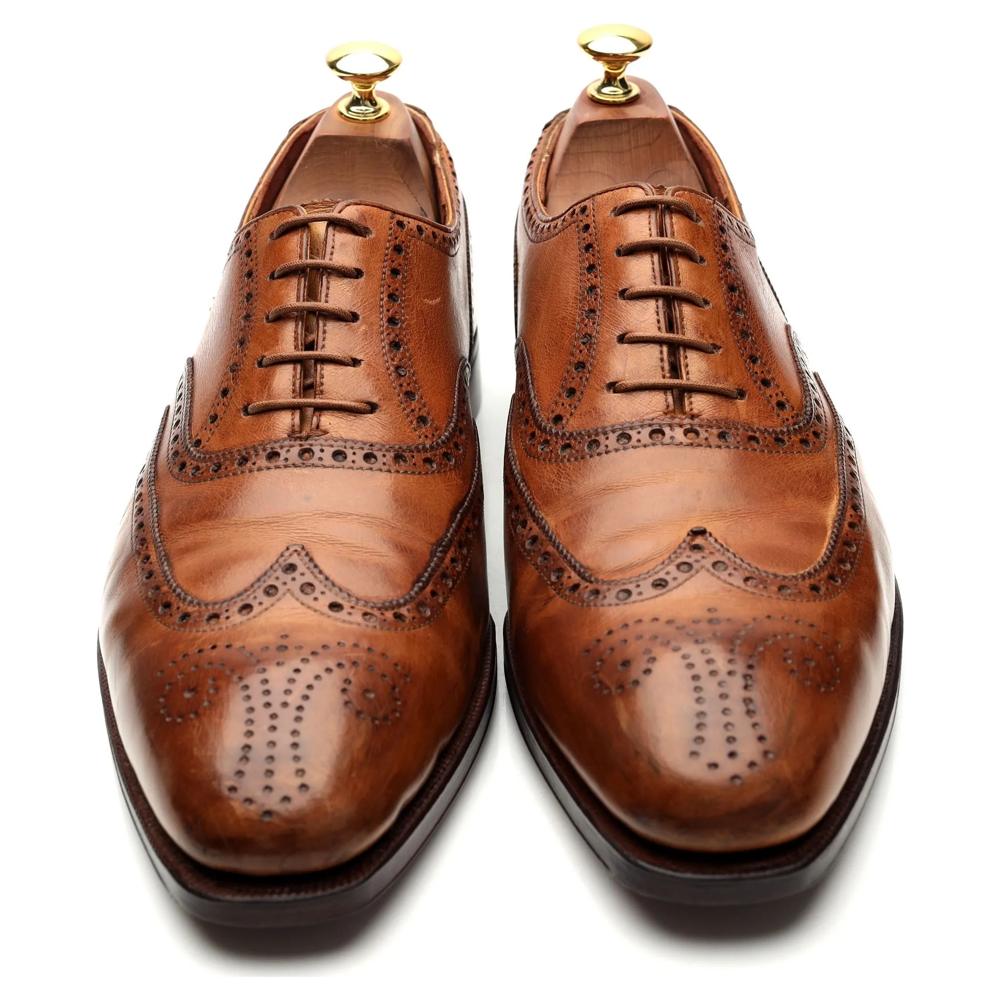 'Clifford' Tan Brown Leather Oxford Brogues UK 8.5 E