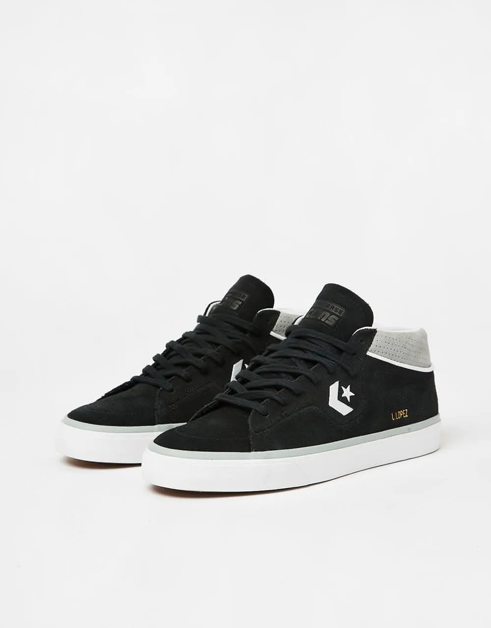 Converse Louie Lopez Pro Suede Skate Shoes - Black/Ash Stone/White