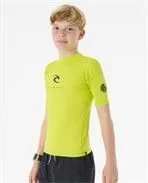 Corps Short Sleeve Kid's Rash Vest - Lime