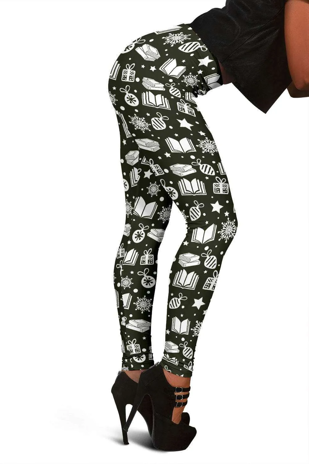 Dark Green Bookish Christmas Women's Leggings