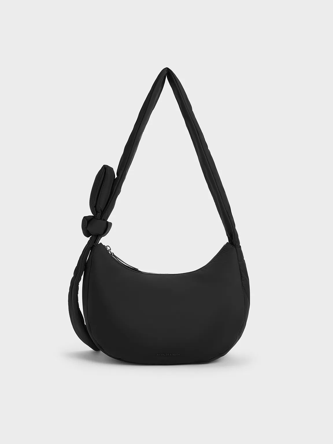 Delilah Nylon Knotted Hobo Bag - Noir