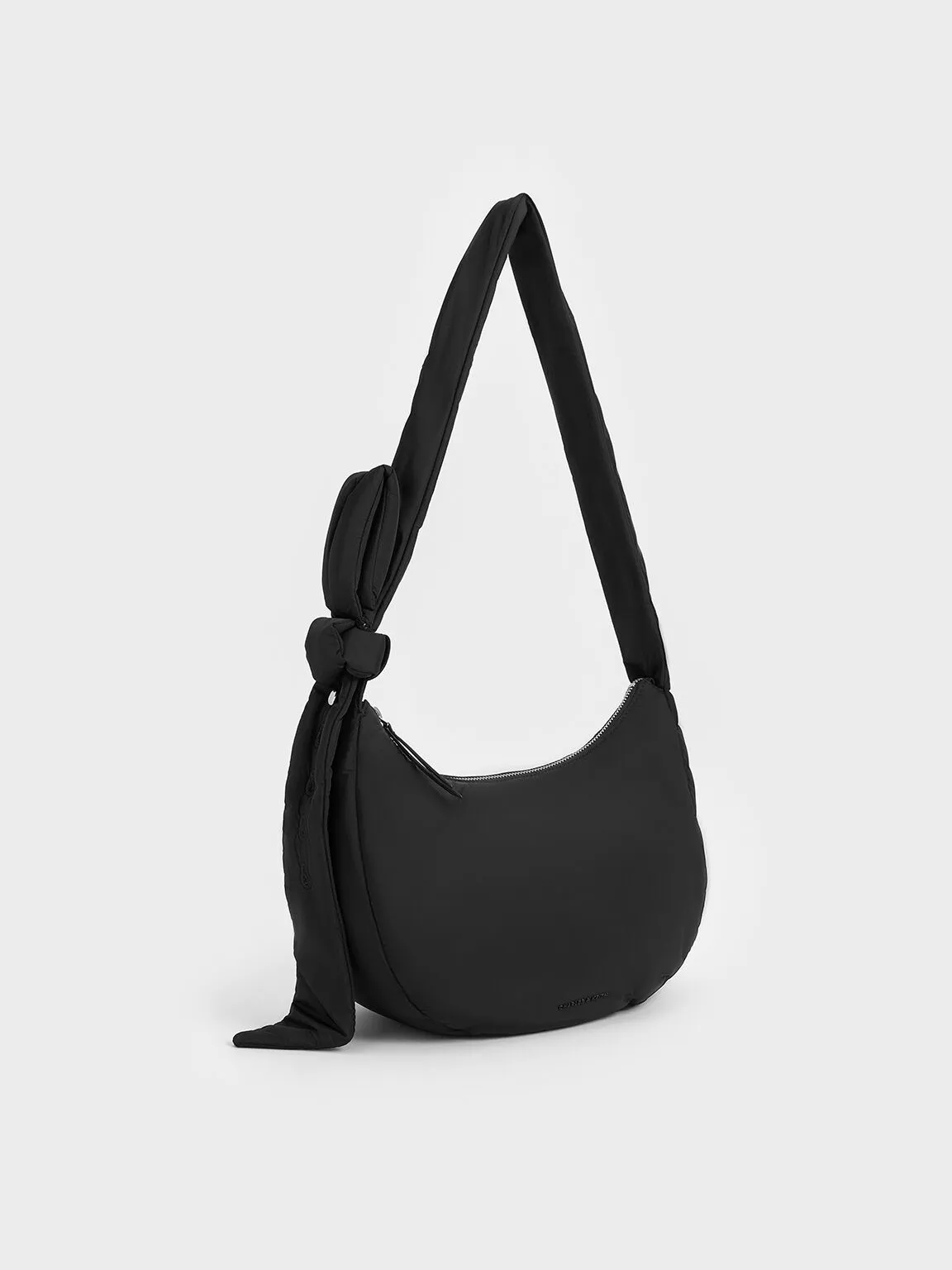 Delilah Nylon Knotted Hobo Bag - Noir