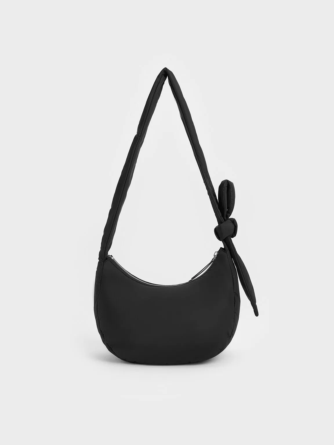 Delilah Nylon Knotted Hobo Bag - Noir