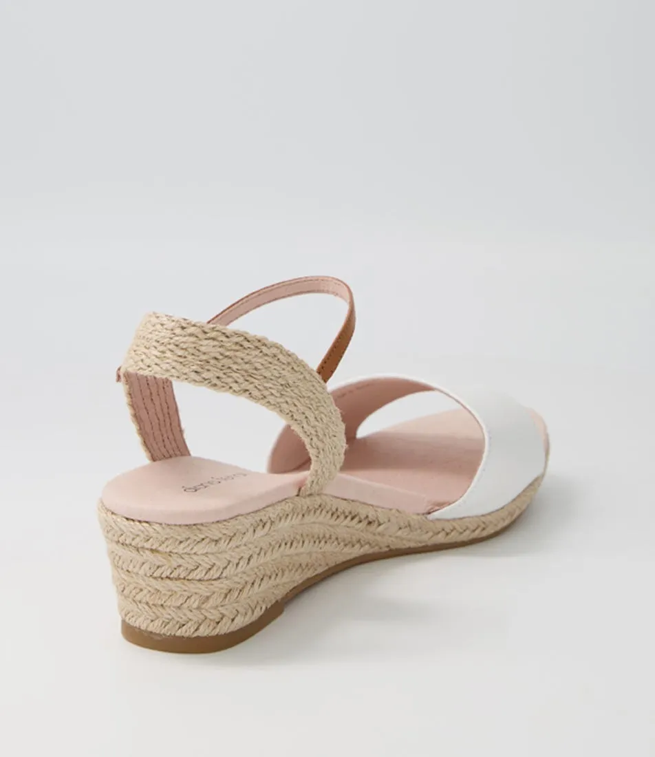 DIANA FERRARI Harissa White Tan Leather Espadrilles