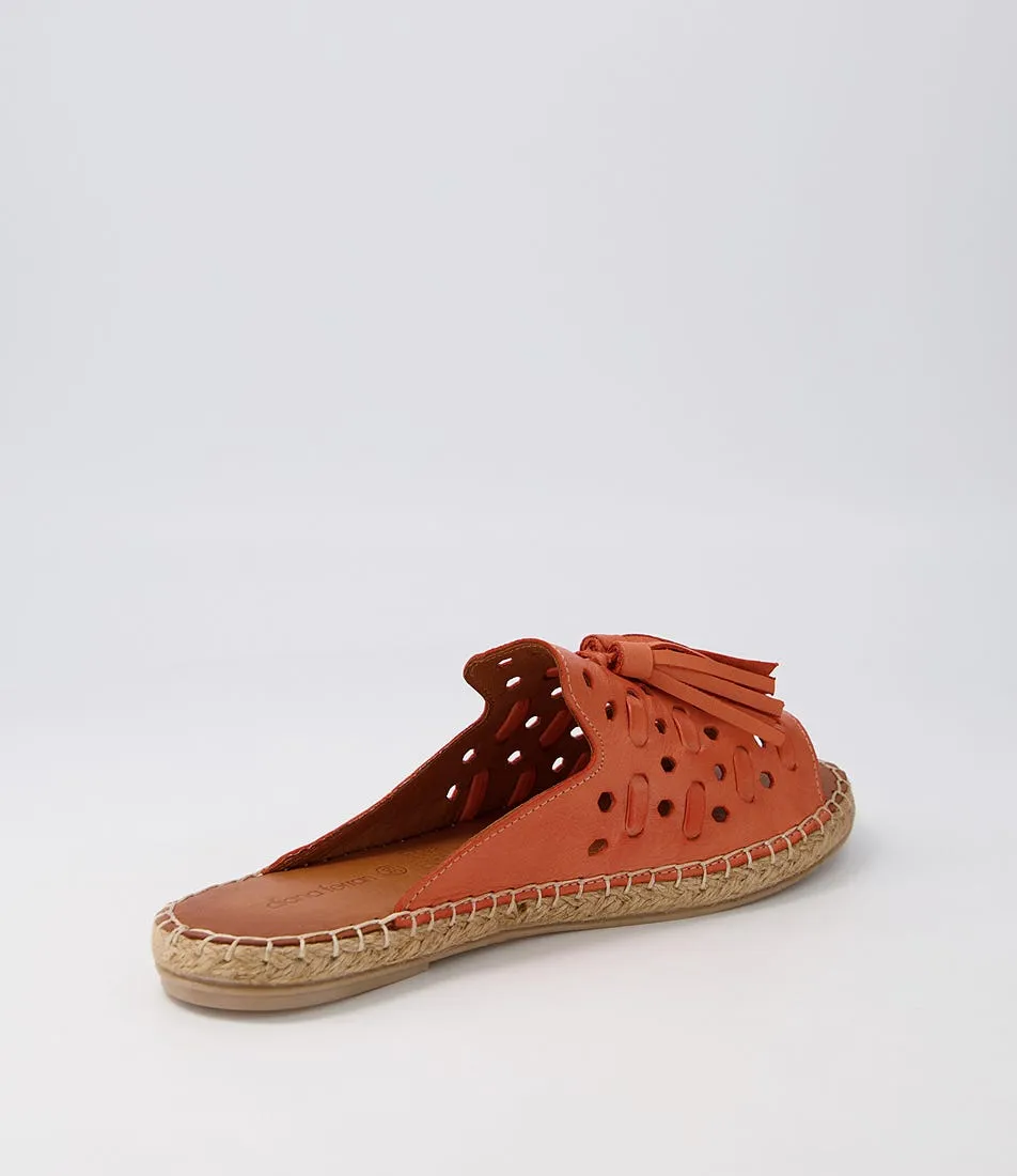 DIANA FERRARI Pilette Orange Leather Espadrilles