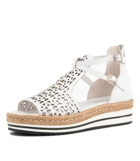 DJANGO & JULIETTE Accra White Leather Espadrilles