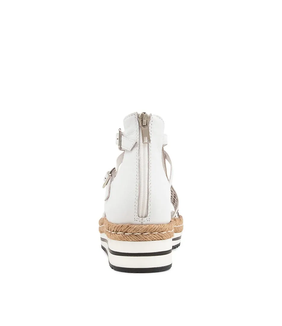 DJANGO & JULIETTE Accra White Leather Espadrilles