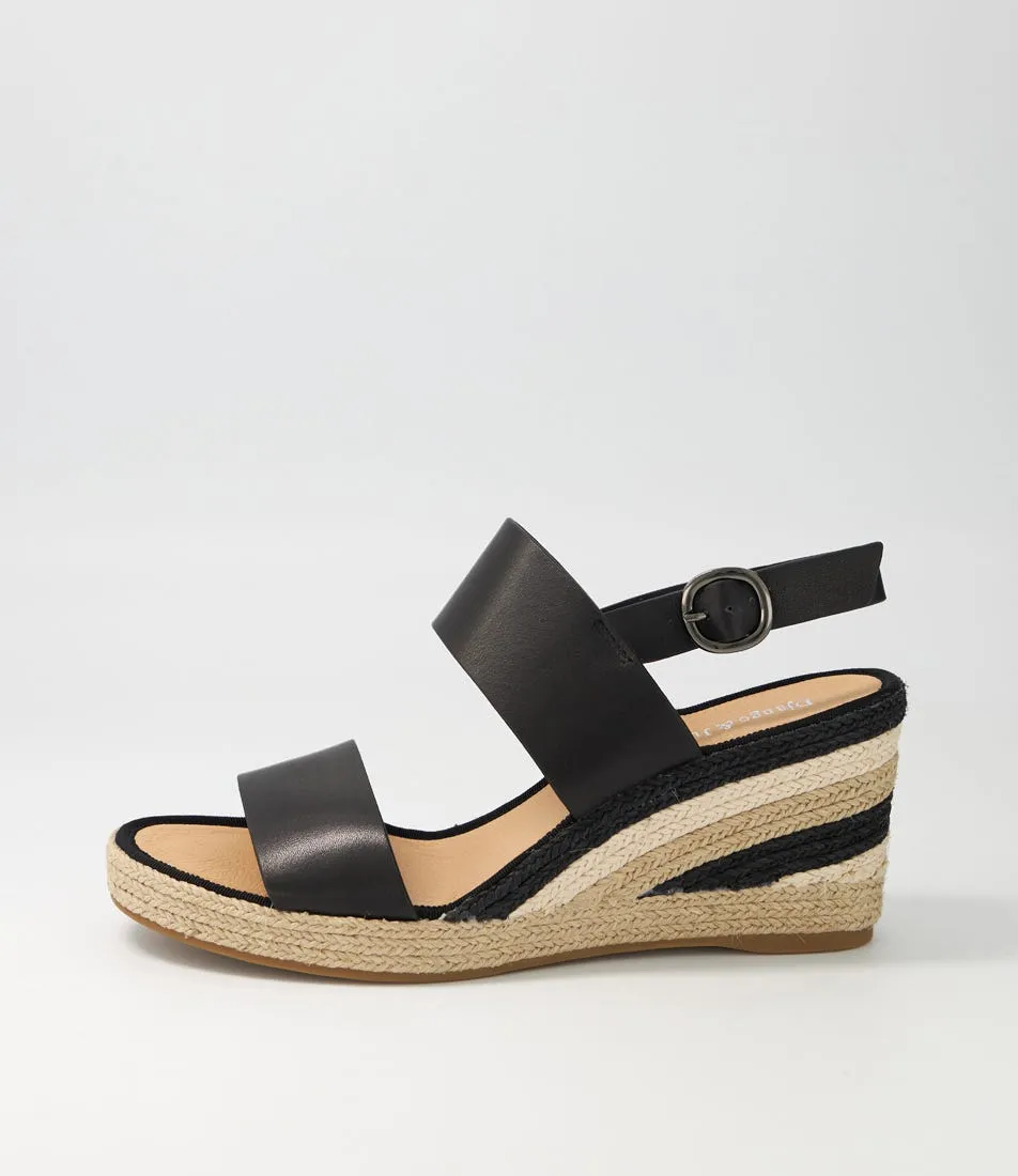 DJANGO & JULIETTE Pama Black Multi Leather Espadrilles