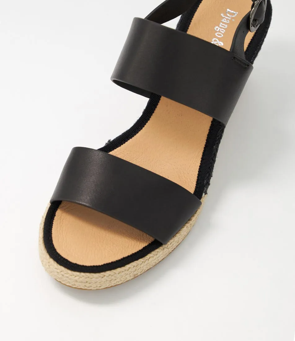 DJANGO & JULIETTE Pama Black Multi Leather Espadrilles