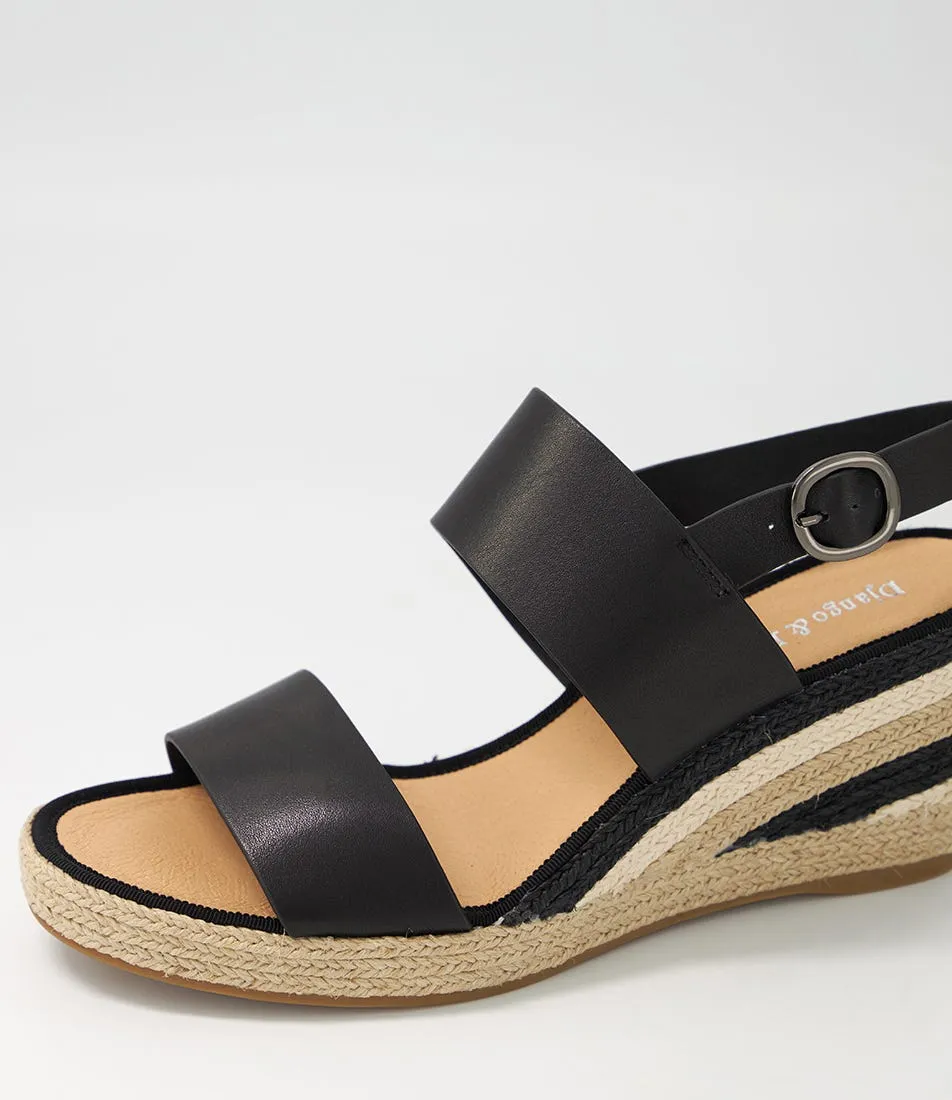 DJANGO & JULIETTE Pama Black Multi Leather Espadrilles