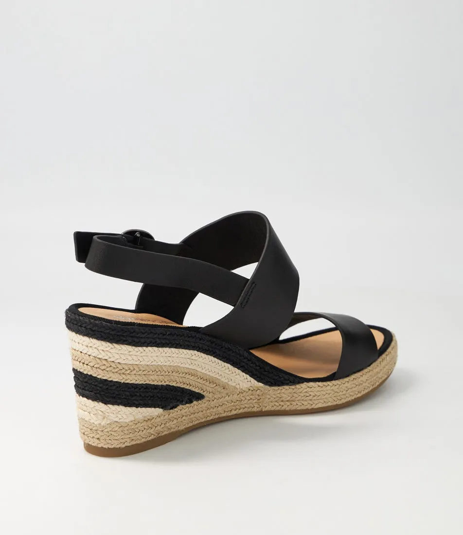 DJANGO & JULIETTE Pama Black Multi Leather Espadrilles