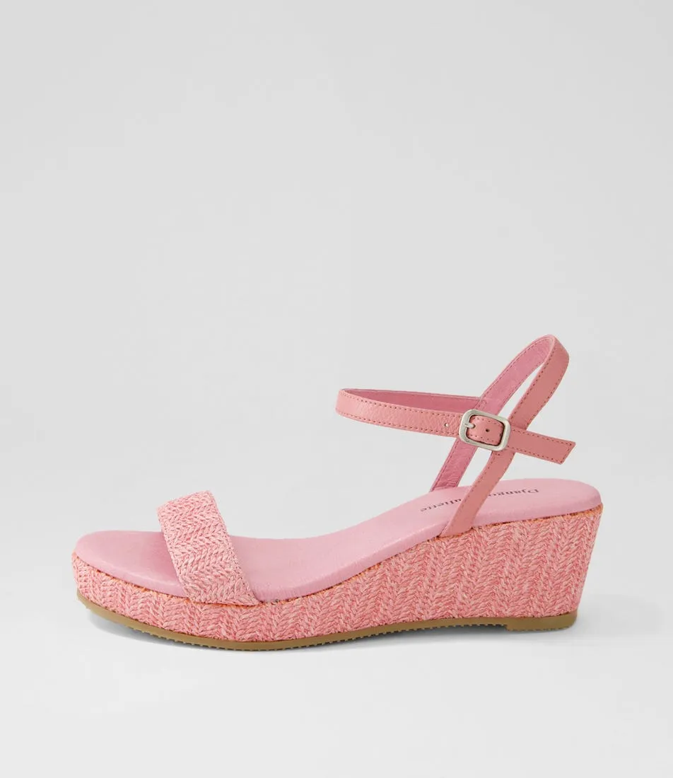 DJANGO & JULIETTE Sable Pink Synthetic Raffia Leather Espadrilles