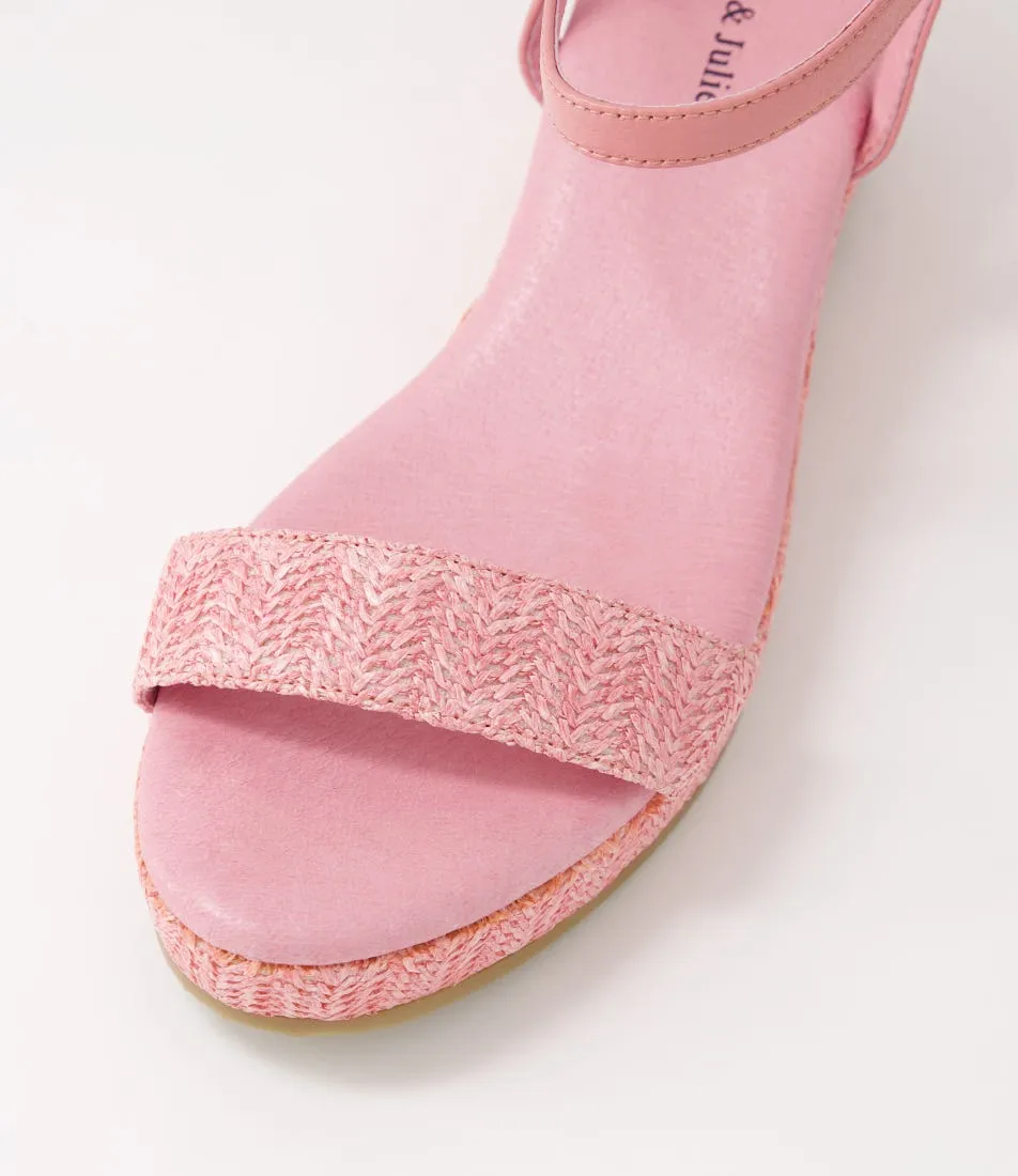 DJANGO & JULIETTE Sable Pink Synthetic Raffia Leather Espadrilles