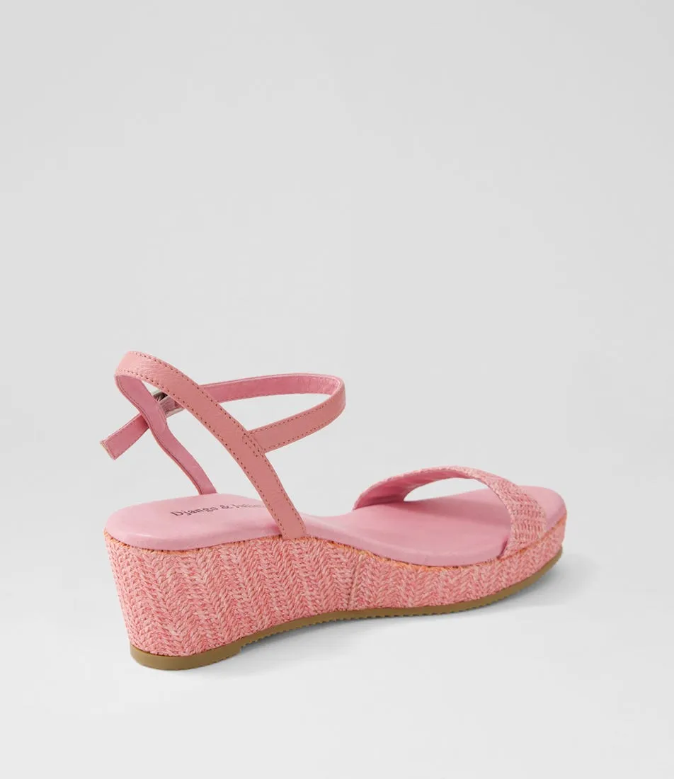 DJANGO & JULIETTE Sable Pink Synthetic Raffia Leather Espadrilles