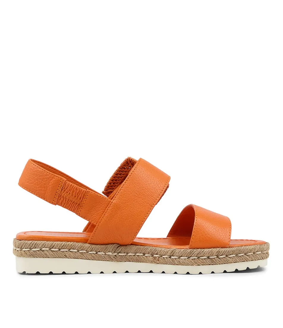 DJANGO & JULIETTE Silas Orange Leather Buckle Espadrilles