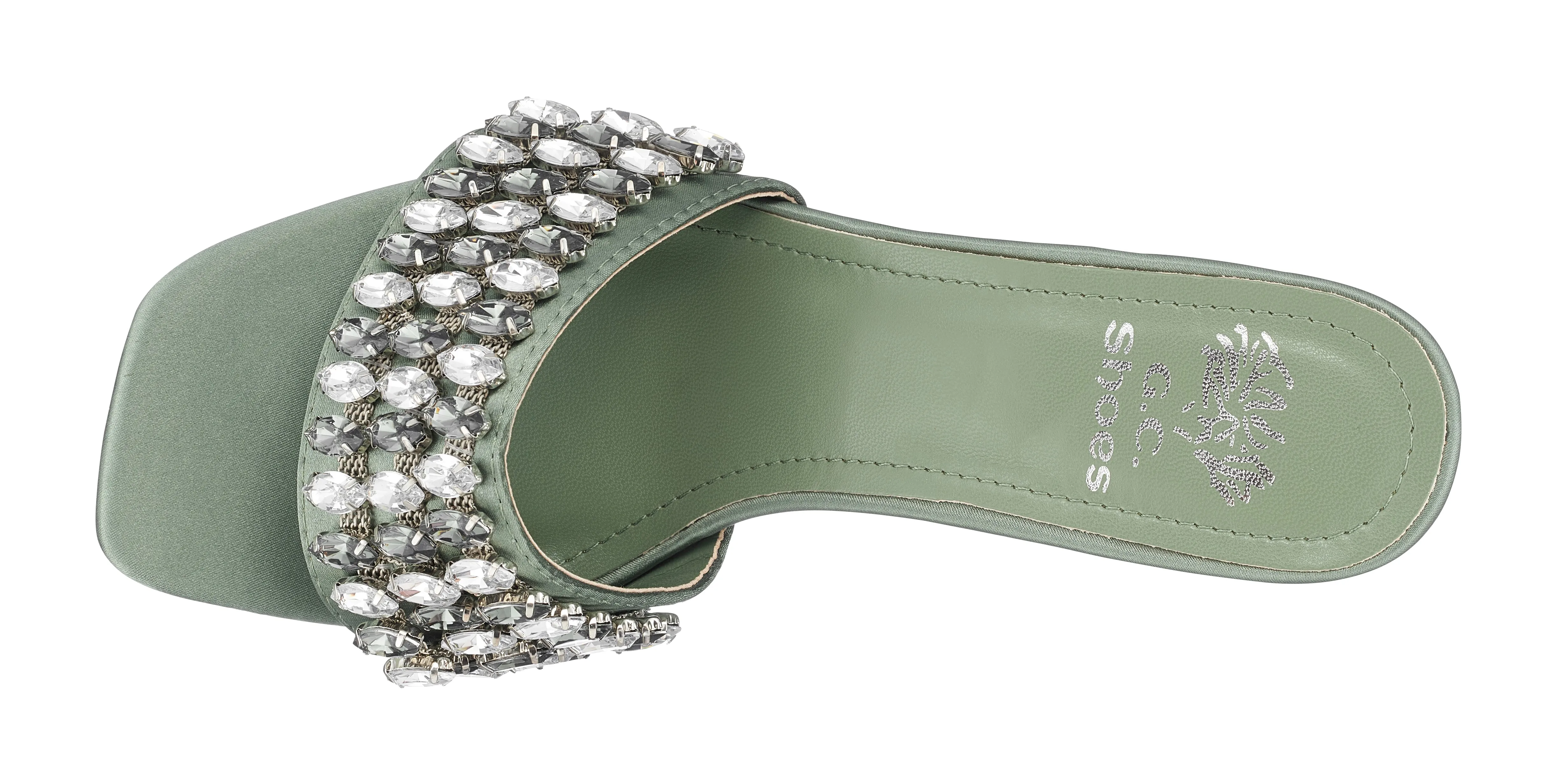 Drais Green Heeled Sandals