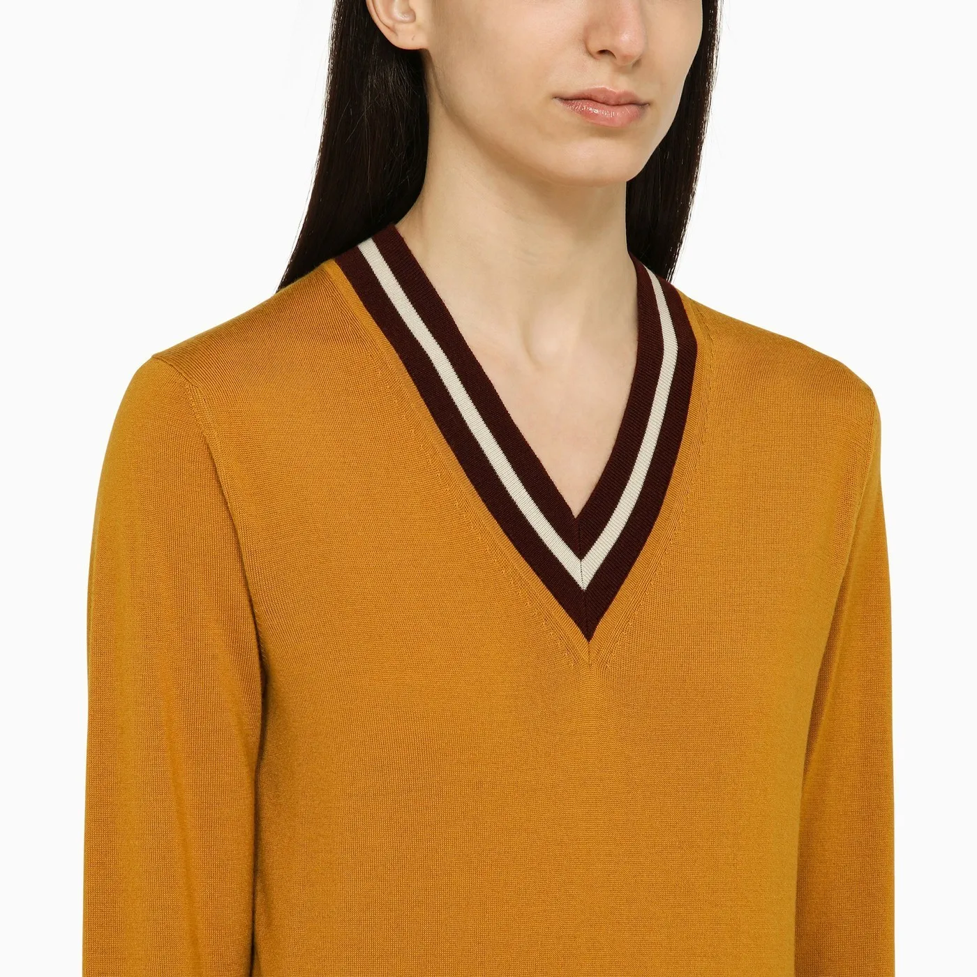 Dries Van Noten  |Stripes Casual Style Unisex Wool Street Style V-Neck