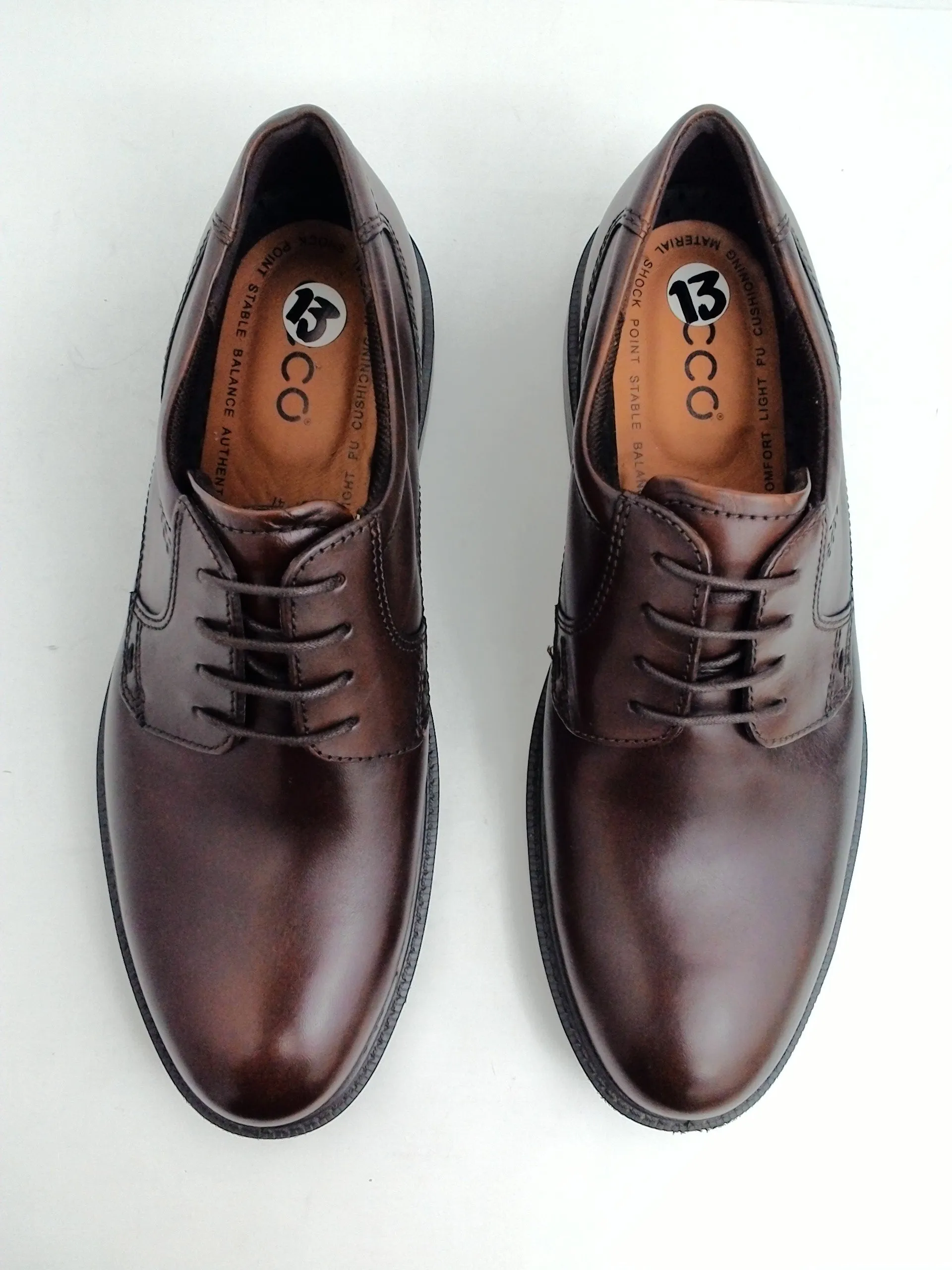 Ecco Men's  Plain-Toe Oxfords , Leather, Dark Brown, Size 13 M (47)