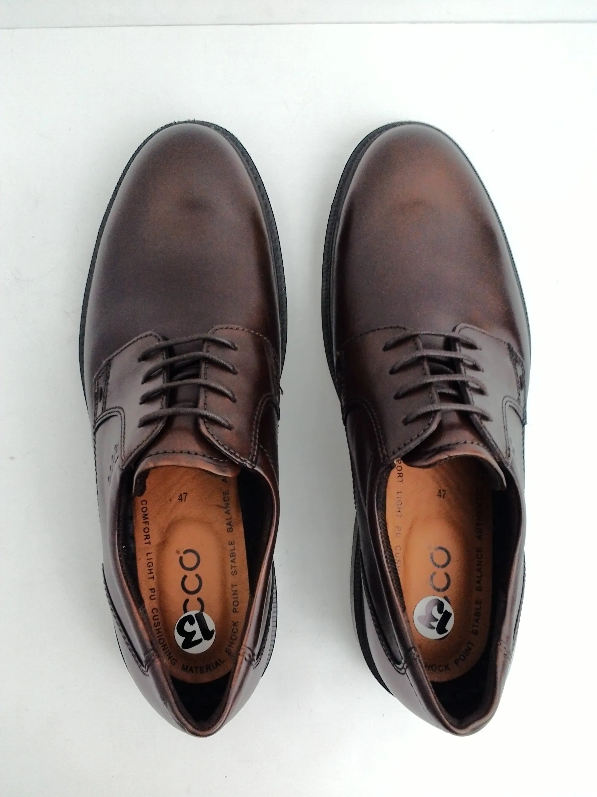 Ecco Men's  Plain-Toe Oxfords , Leather, Dark Brown, Size 13 M (47)