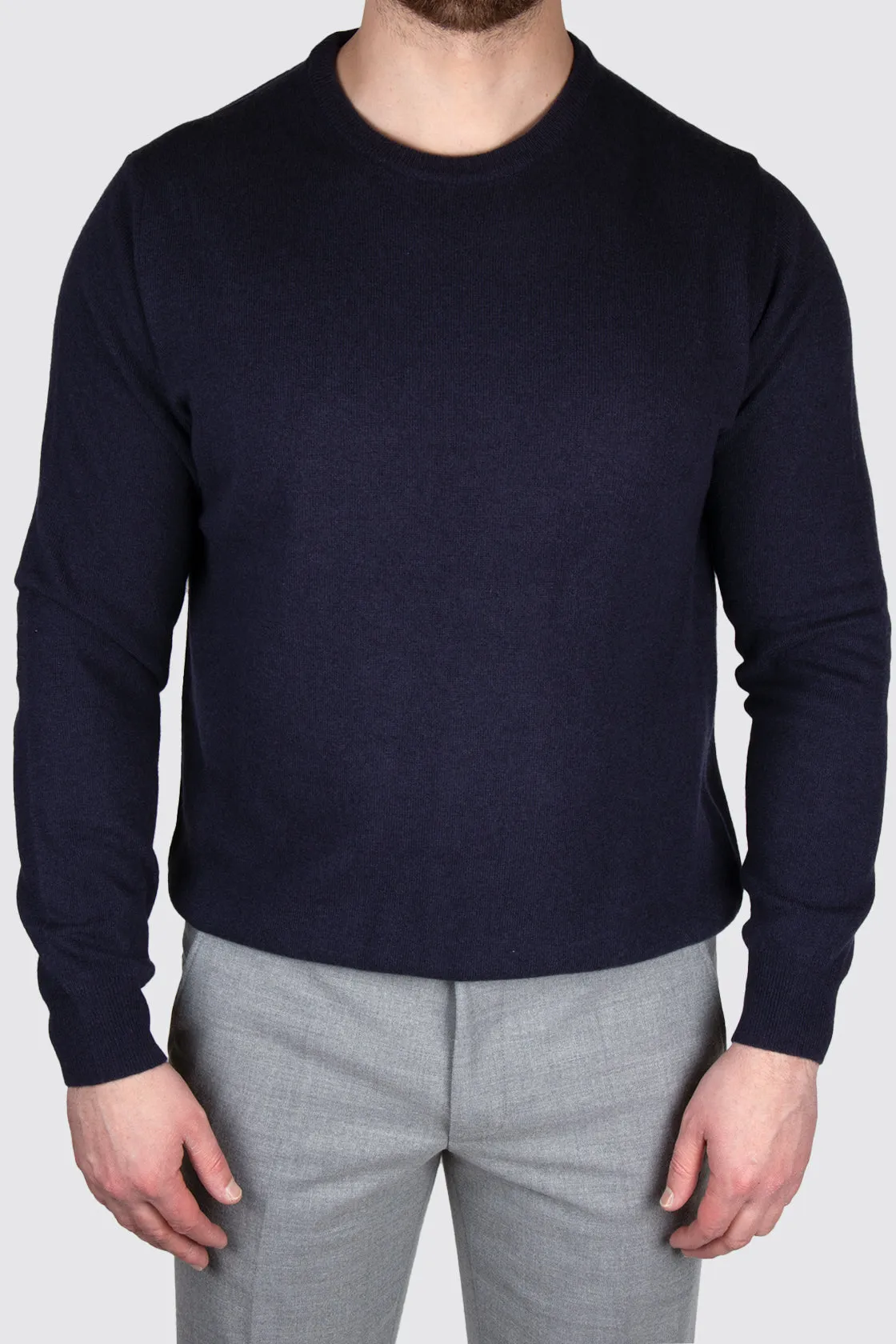 Eduard Dressler Wool/Cashmere Crew Knit Navy