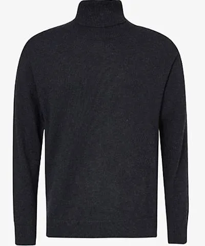 Eleventy Mens Black Turtle-neck long-sleeve wool jumper