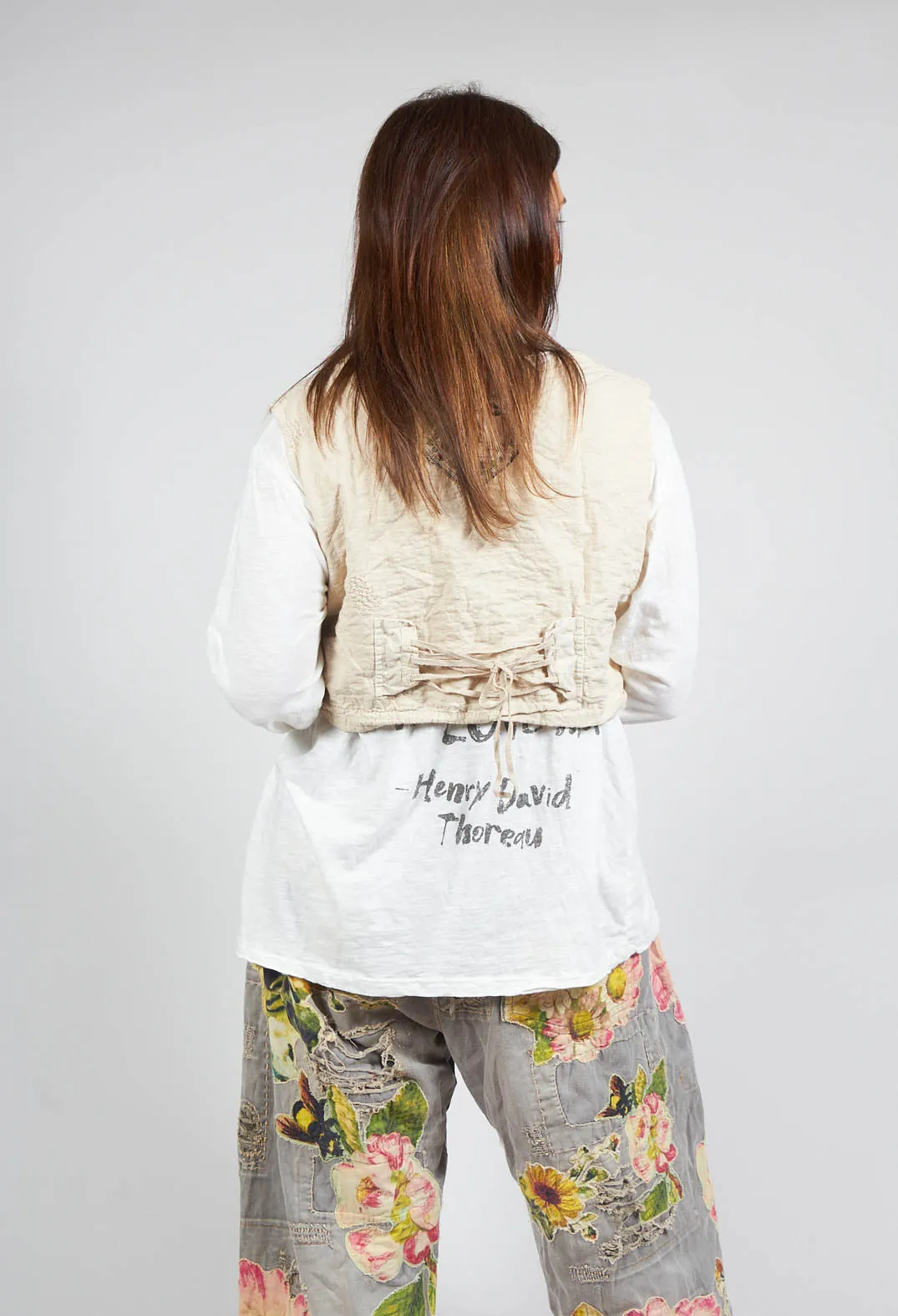 Embroidered Aysel Vest In Moonlight