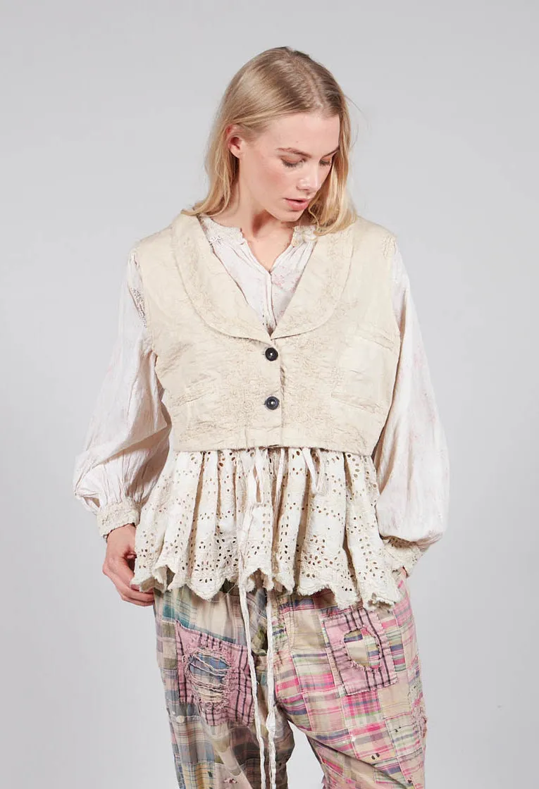 Embroidered Aysel Vest In Moonlight