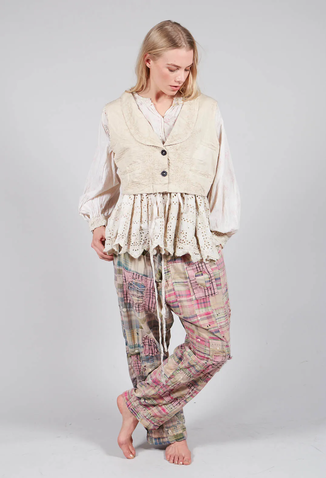 Embroidered Aysel Vest In Moonlight