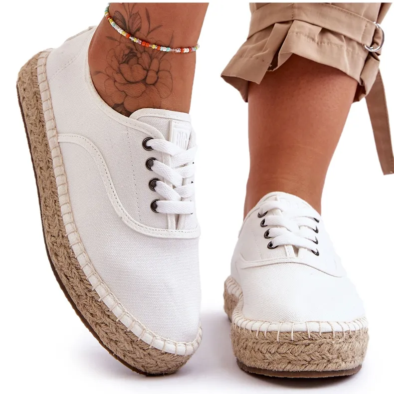 Espadrilles Big Star LL274833 Lace-up Sneakers White