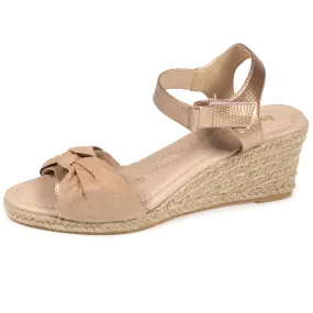 Espadrilles ouvertes Femme talon Nude