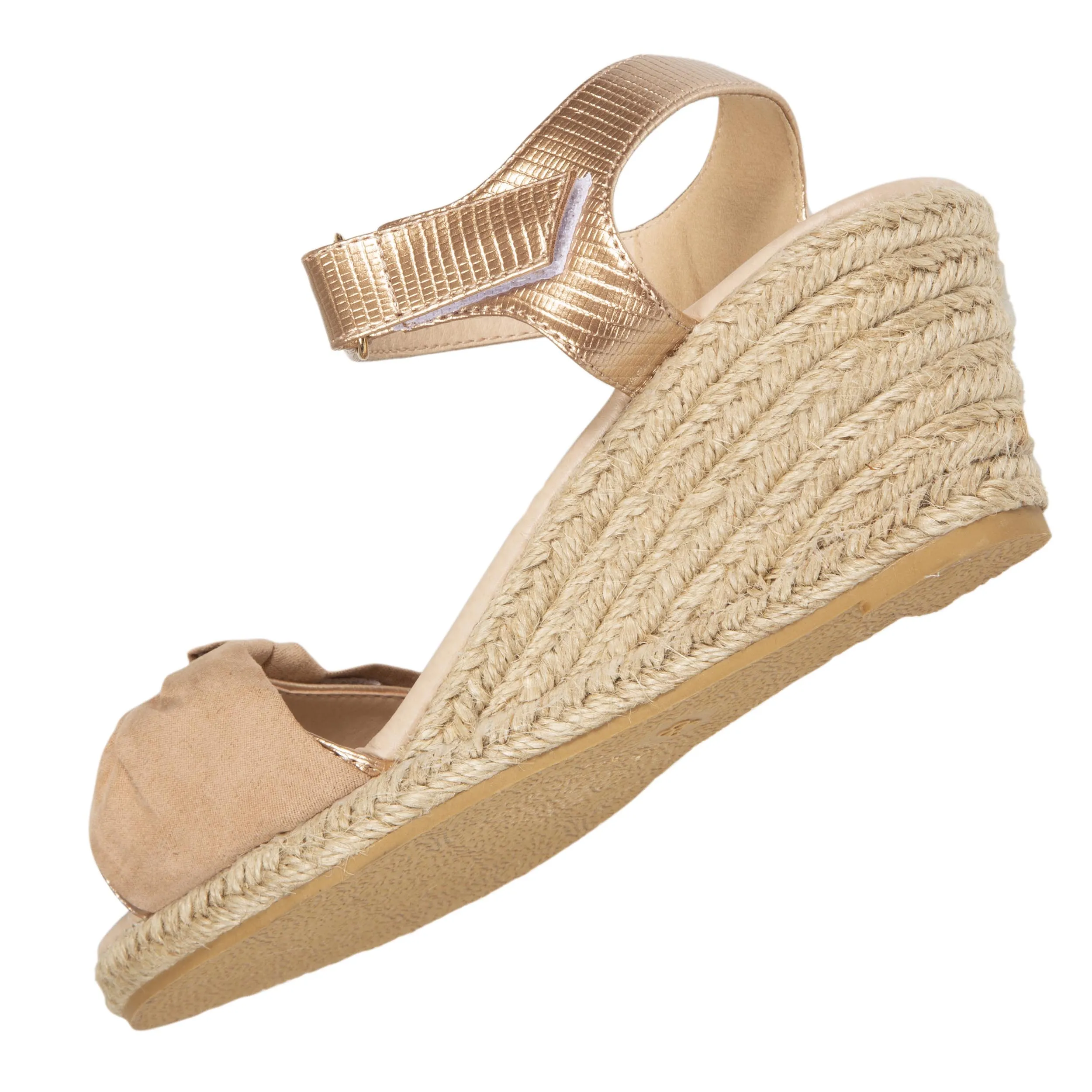 Espadrilles ouvertes Femme talon Nude