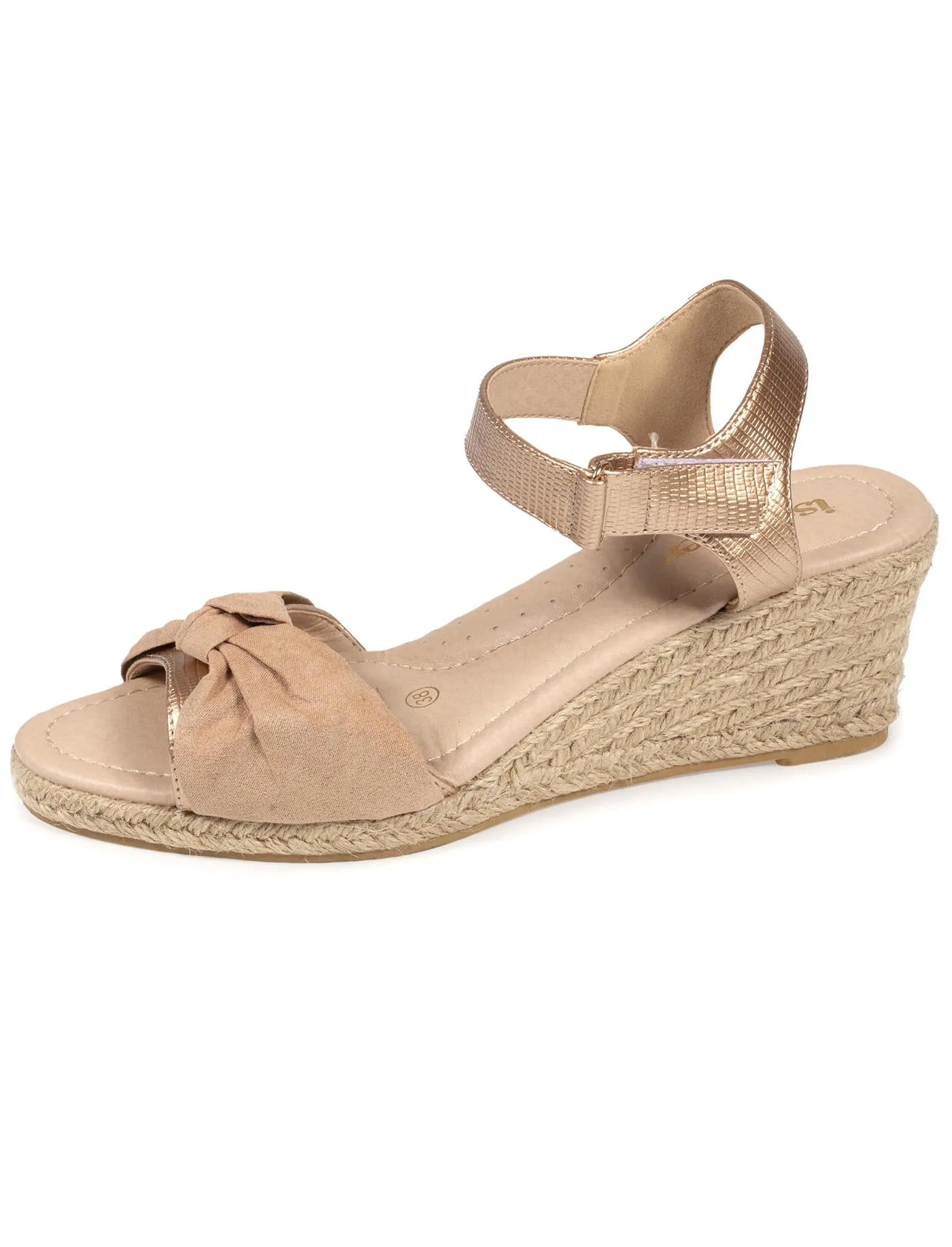 Espadrilles ouvertes Femme talon Nude