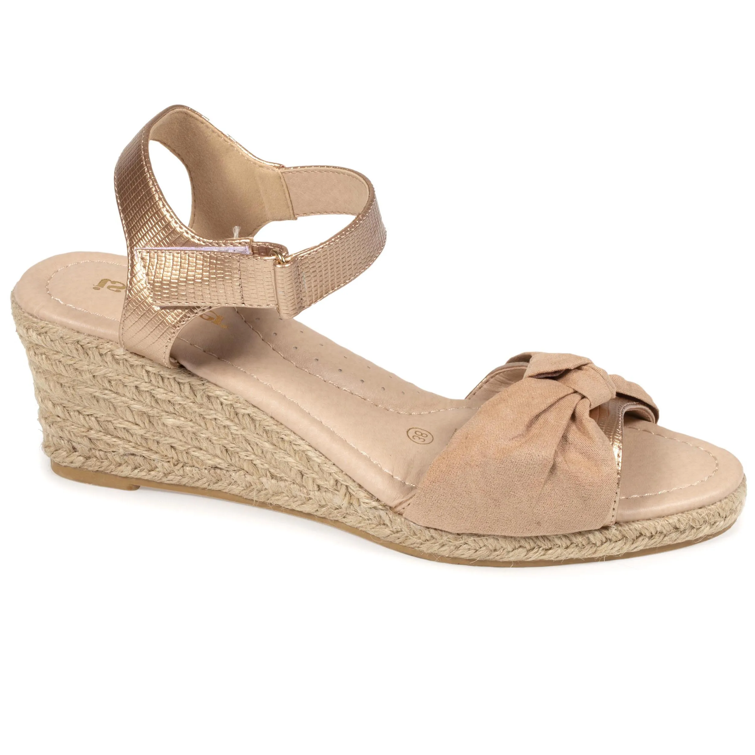 Espadrilles ouvertes Femme talon Nude