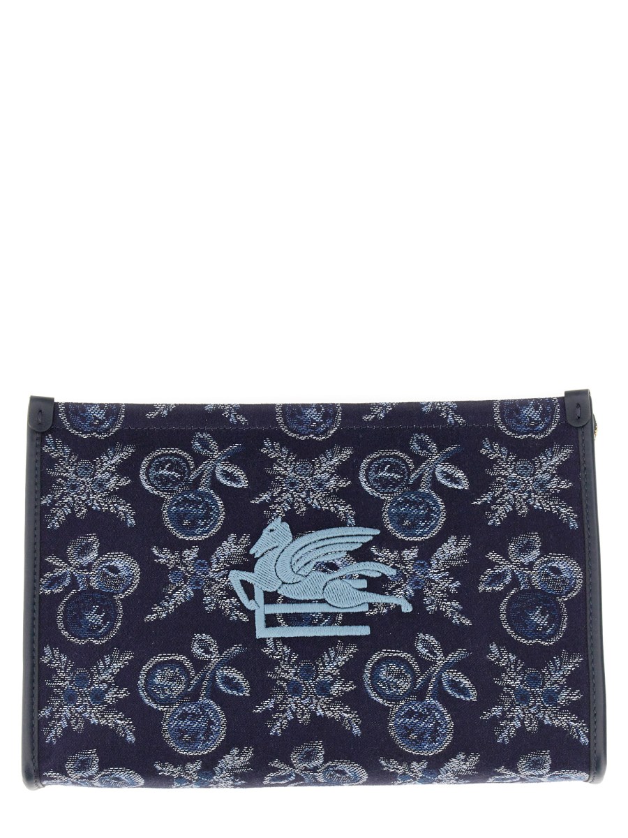 ETRO    PAISLEY LARGE COTTON JACQUARD POUCH