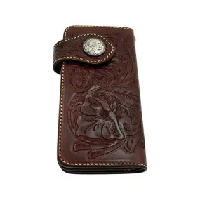 Genuine Leather Dark Red Biker Indian Wallet