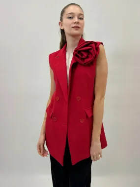 Gilet con dettaglio rosa