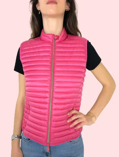 GILET DONNA FUCSIA IN ECO-PIUMA