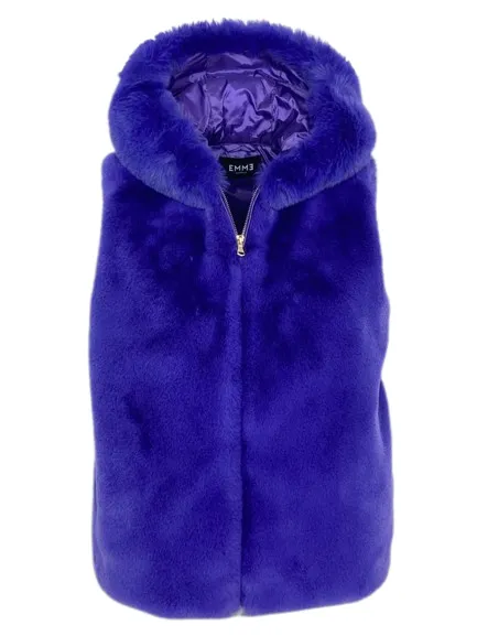 GILET DONNA IN ECO-PELLICCIA VIOLA