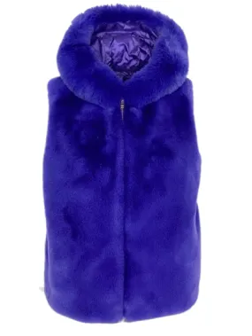 GILET DONNA IN ECO-PELLICCIA VIOLA