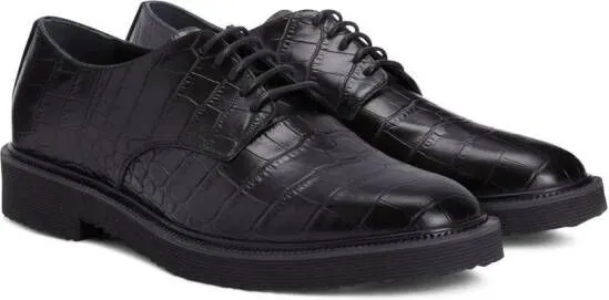 Giuseppe Zanotti crocodile-effect leather Oxfords Black