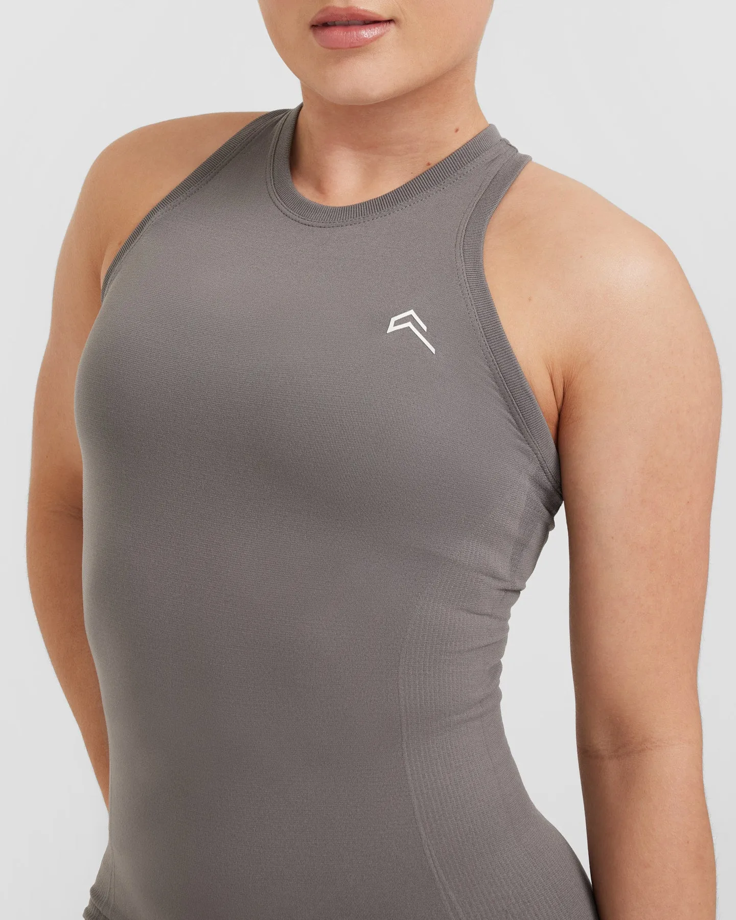 Go To Seamless Fitted High Neck Vest | Ash Grey