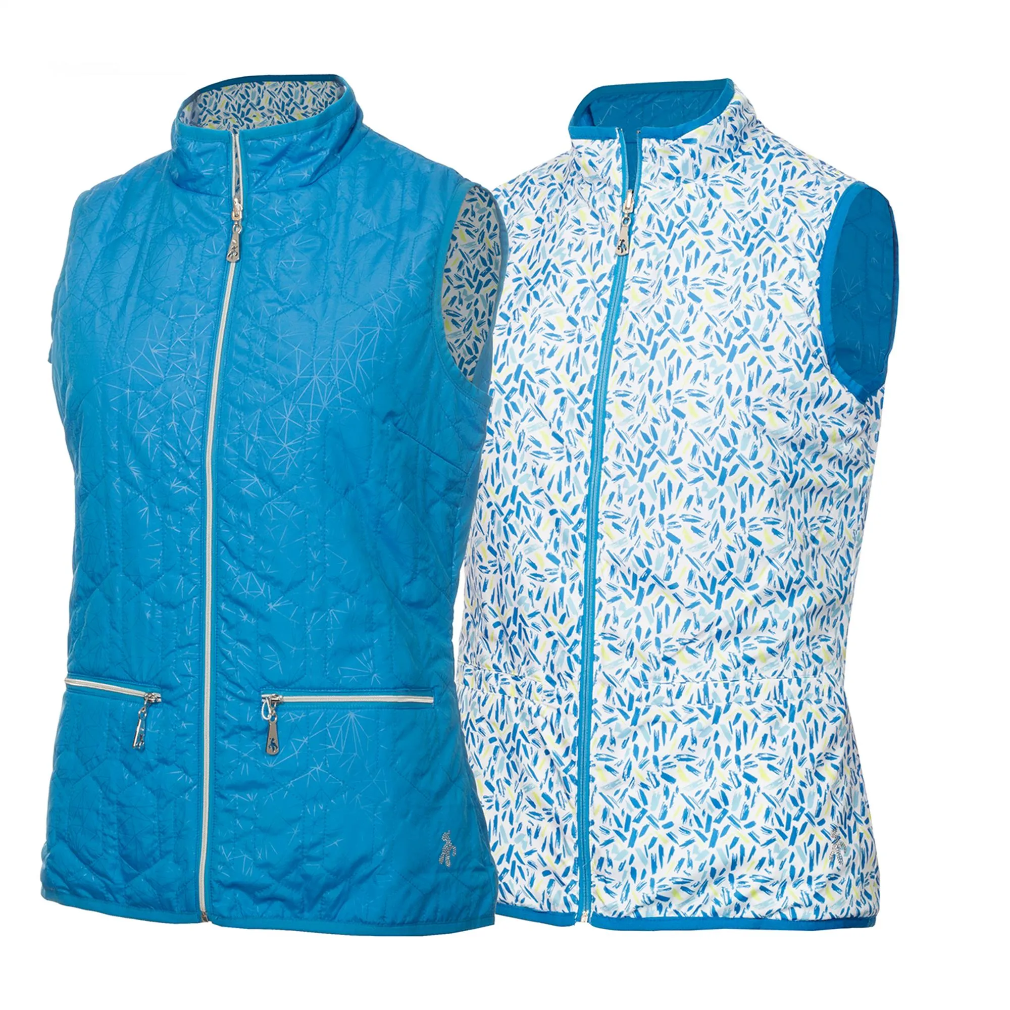 Green Lamb Kelly Reversible Gilet Cobalt/Zing