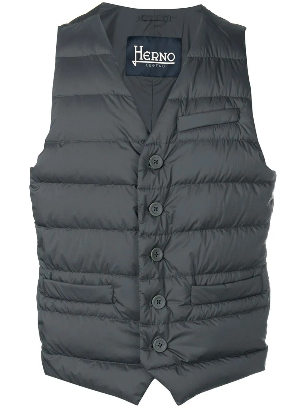 Herno - Gilet gris à design matelassé